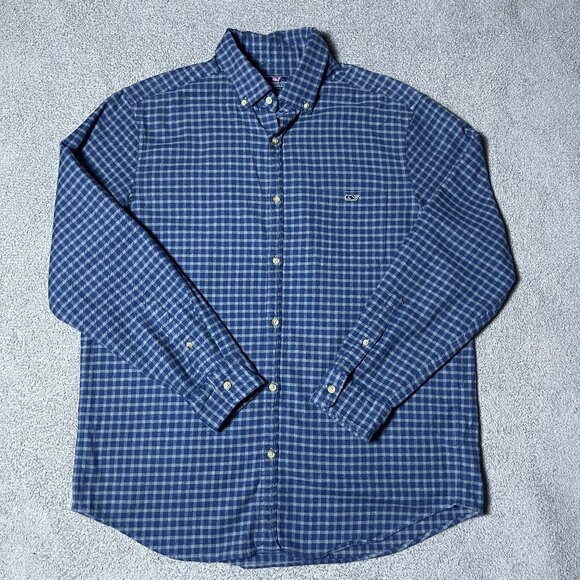 Vineyard Vines by Shep & Ian Classic Fit Tucker Shirt Blue Plaid Men's Large - Picture 2 of 6